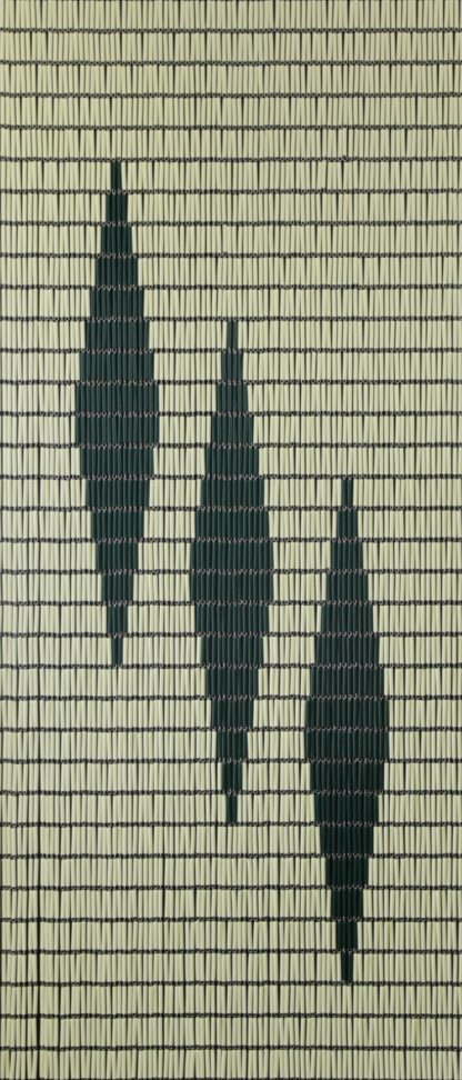 Sunarts kant en klaar vliegengordijn 100 x 232 3 ruiten creme / donkergroen model 031