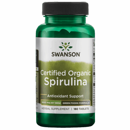 Greens Cert Org Spirulina 500mg | Swanson | 180ct