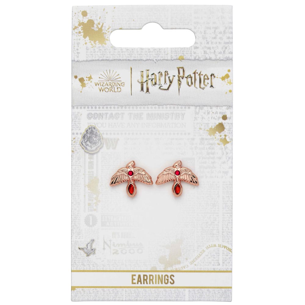 Harry Potter Oorbellen Fawkes knopjes Rose Gold Plated